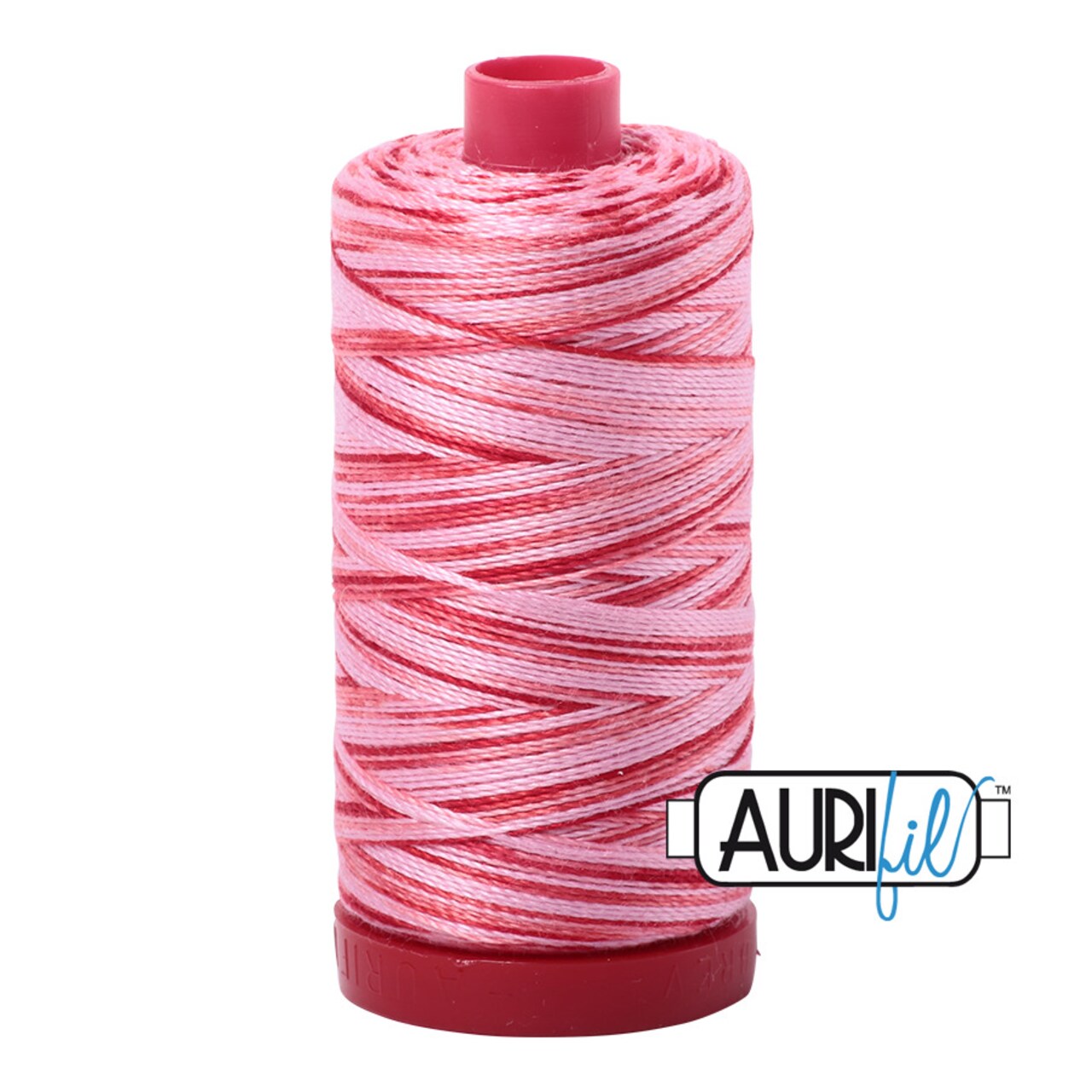 Strawberry Parfait - Variegated (4668) | 12wt Large Spool (325M / 356Y) | Aurifil Thread